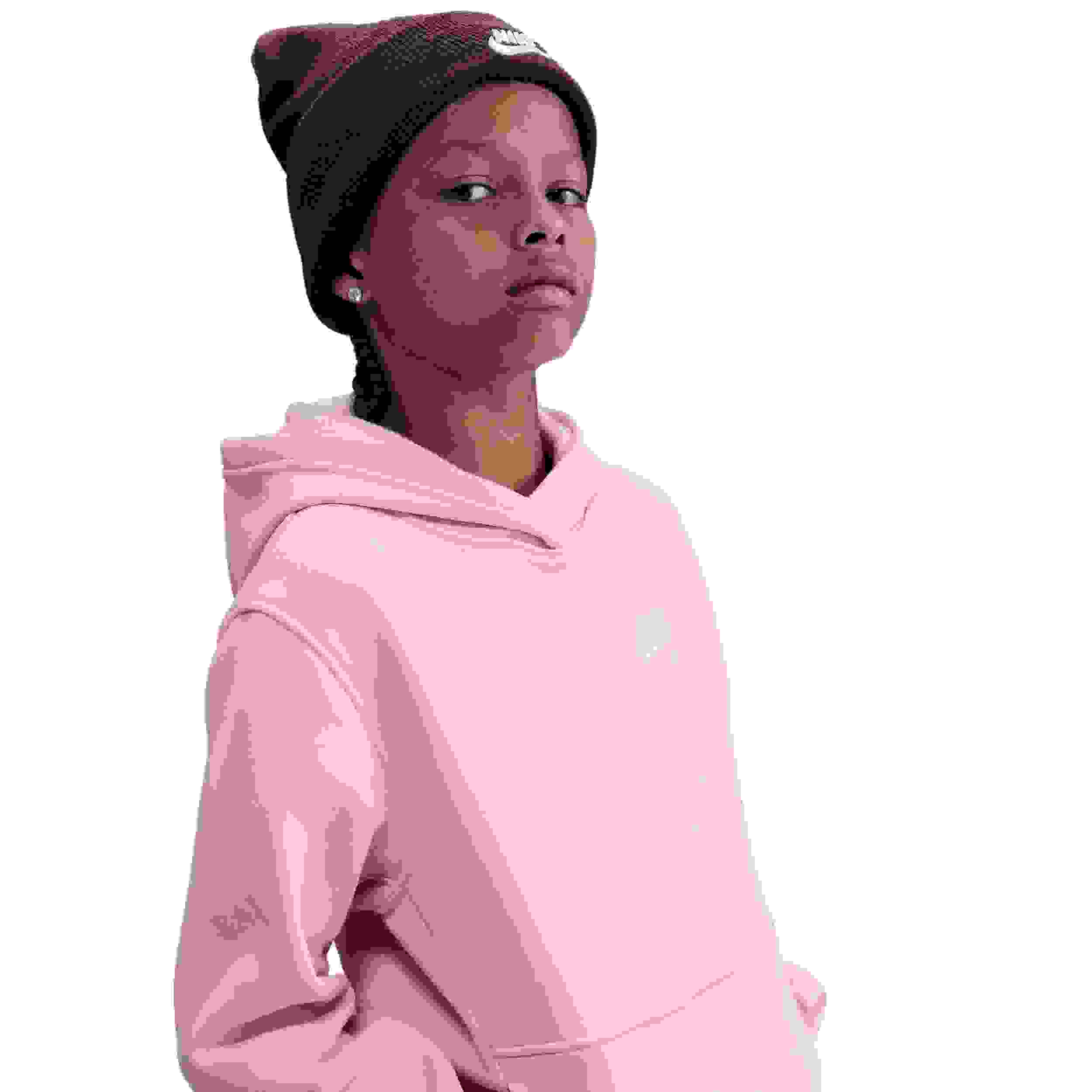 Nike Sportswear Club Fleece Lightweight Big Kids' Pink Pullover Hoodie